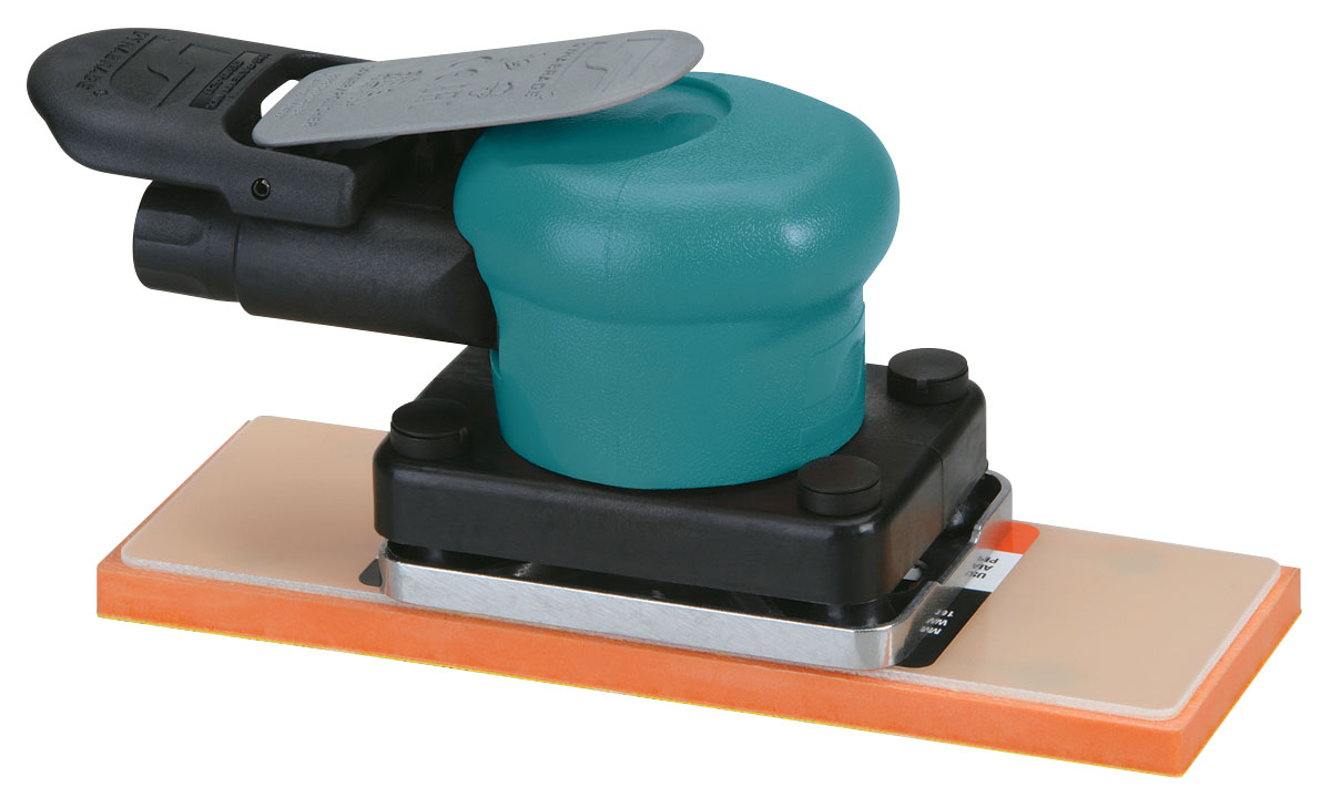 2-3/4" (68 mm) W x 7" (175 mm) L Dynabug II Orbital Sander, Non Vacuum: .11 hp, 8,000 RPM, 3/16" Dia. Orbit, Rear Exhaust, Vinyl Pad - Orbital Sanders